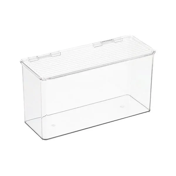 iDESIGN Large Hinged-Lid Stackable Box Clear