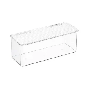 iDESIGN Medium Hinged-Lid Stackable Box Clear