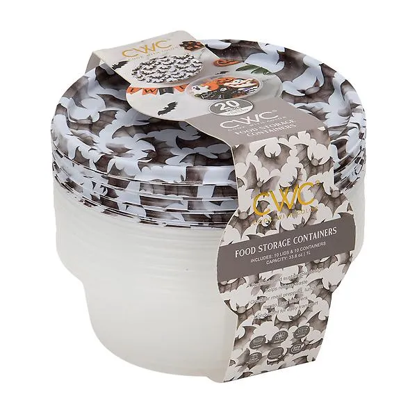 18IN Round Food Container - Bats Multi