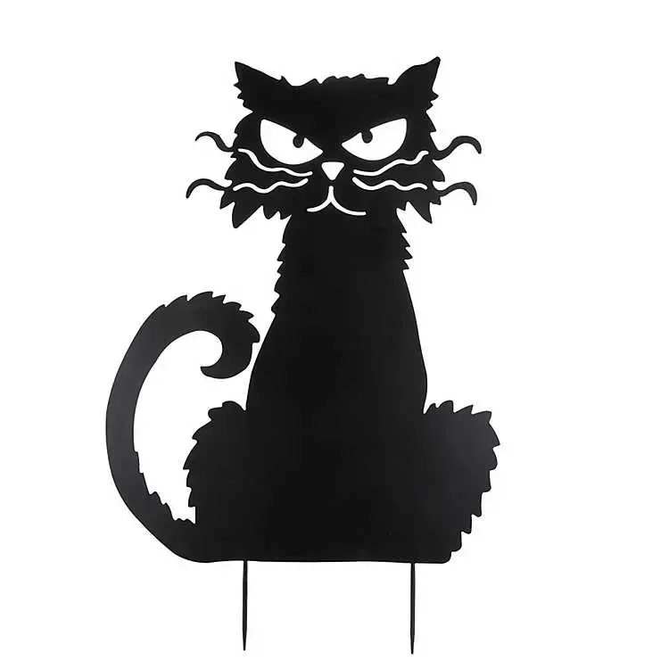 Black Cat Metal Yard Stake