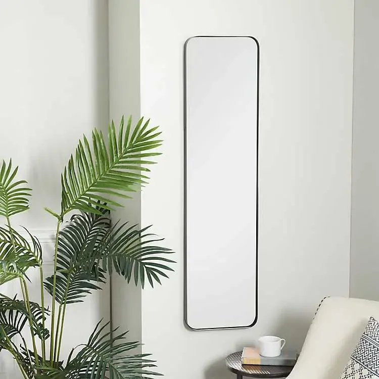 Black Rectangle Beveled Wall Mirror