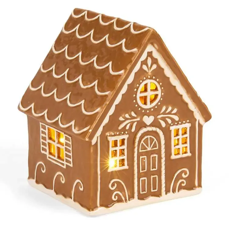LED Ceramic Gingerbread House