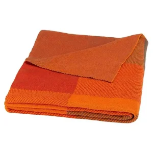 Orange Plaid Throw