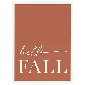 Rust Hello Fall Framed Wall Plaque