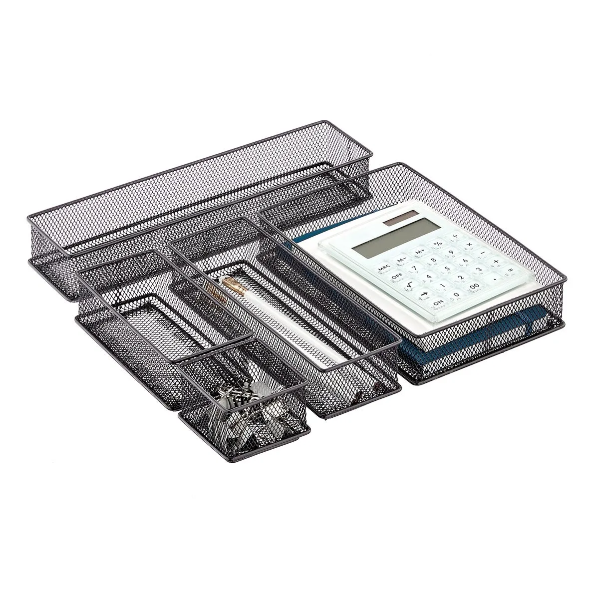 Graphite Mesh Drawer Organizer Set