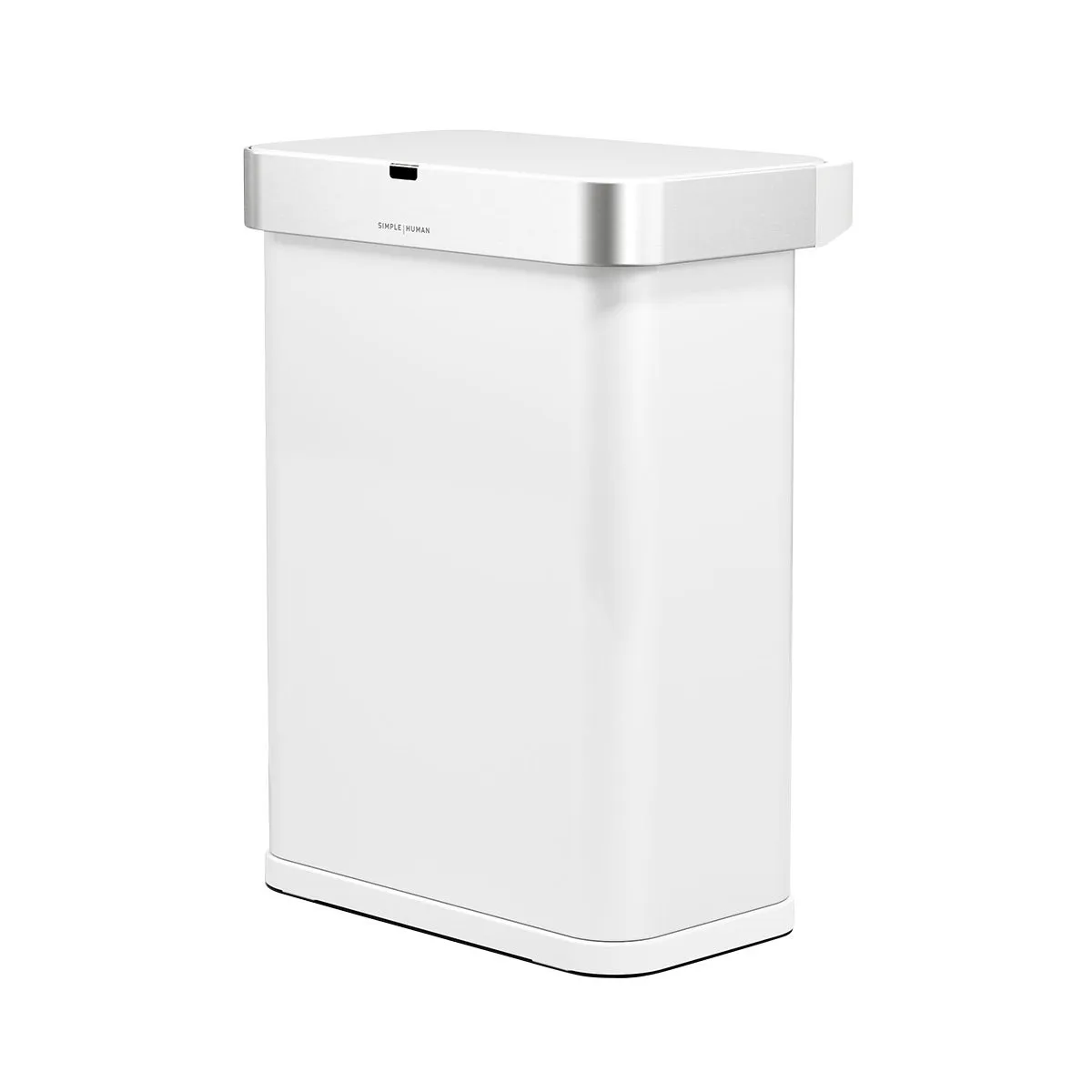 simplehuman 58L Rectangular Sensor Can White Steel