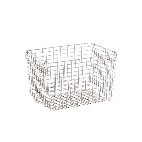 The Container Store Extra-Deep Medium StackingWire Basket Silver